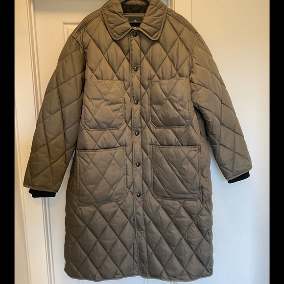 Banana Republic Men’s Oversized Quilted Carcoat - L/XL. Light olive green - Picture 1 of 9